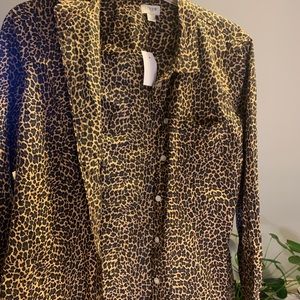 J. Crew leopard button down shirt